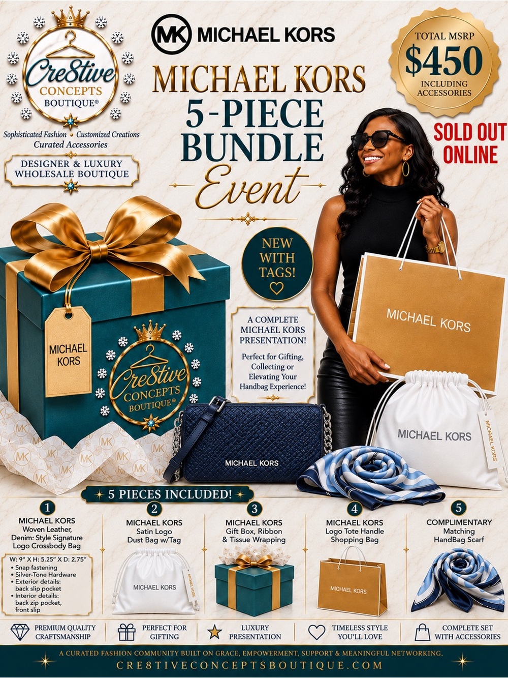 Join LIVE📣 MICHAEL KORS NWT 5-PIECE BUNDLE EVENT “YOU DON’T WANT 2 MISS THIS!”